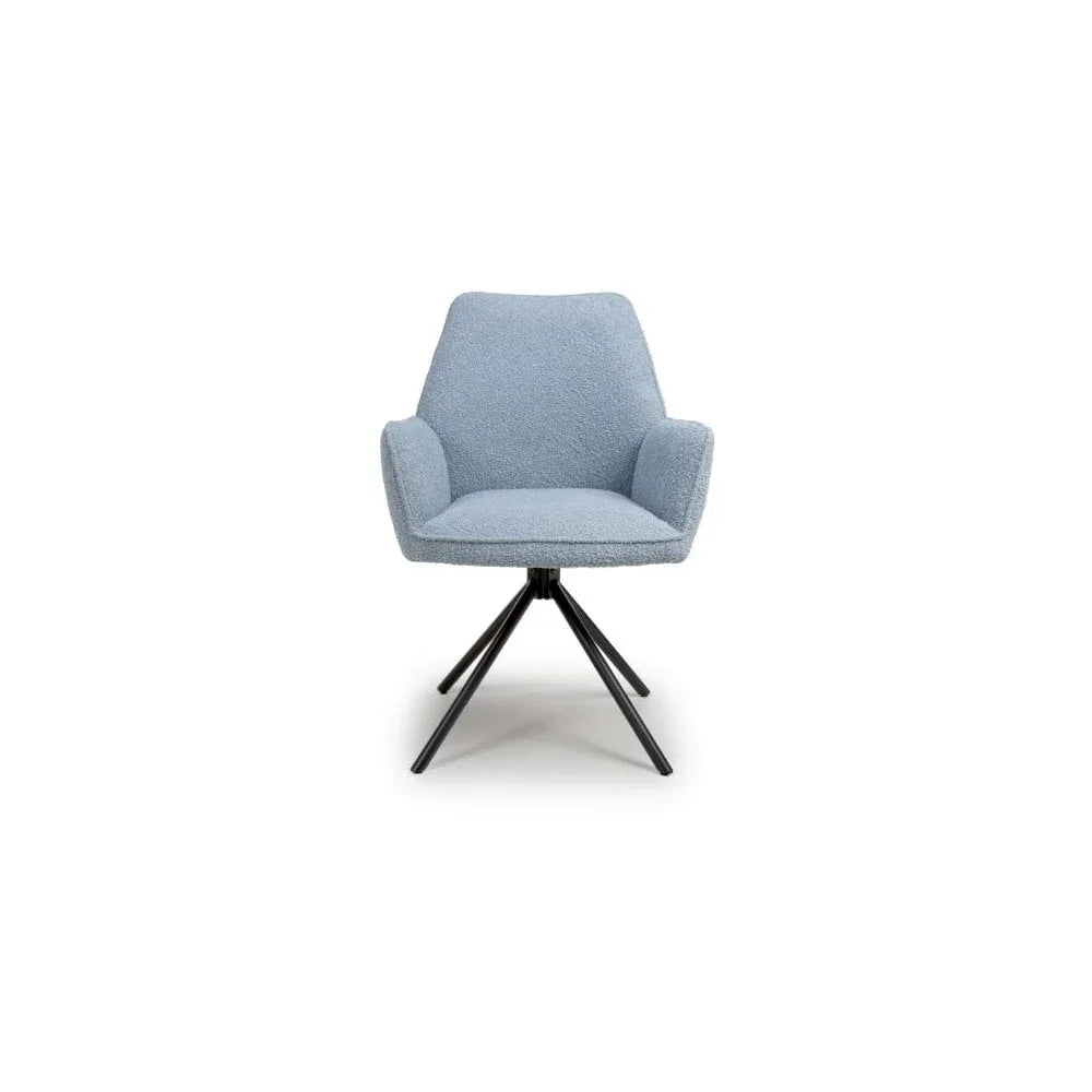 Uno Dining Chair Light Blue Boucle