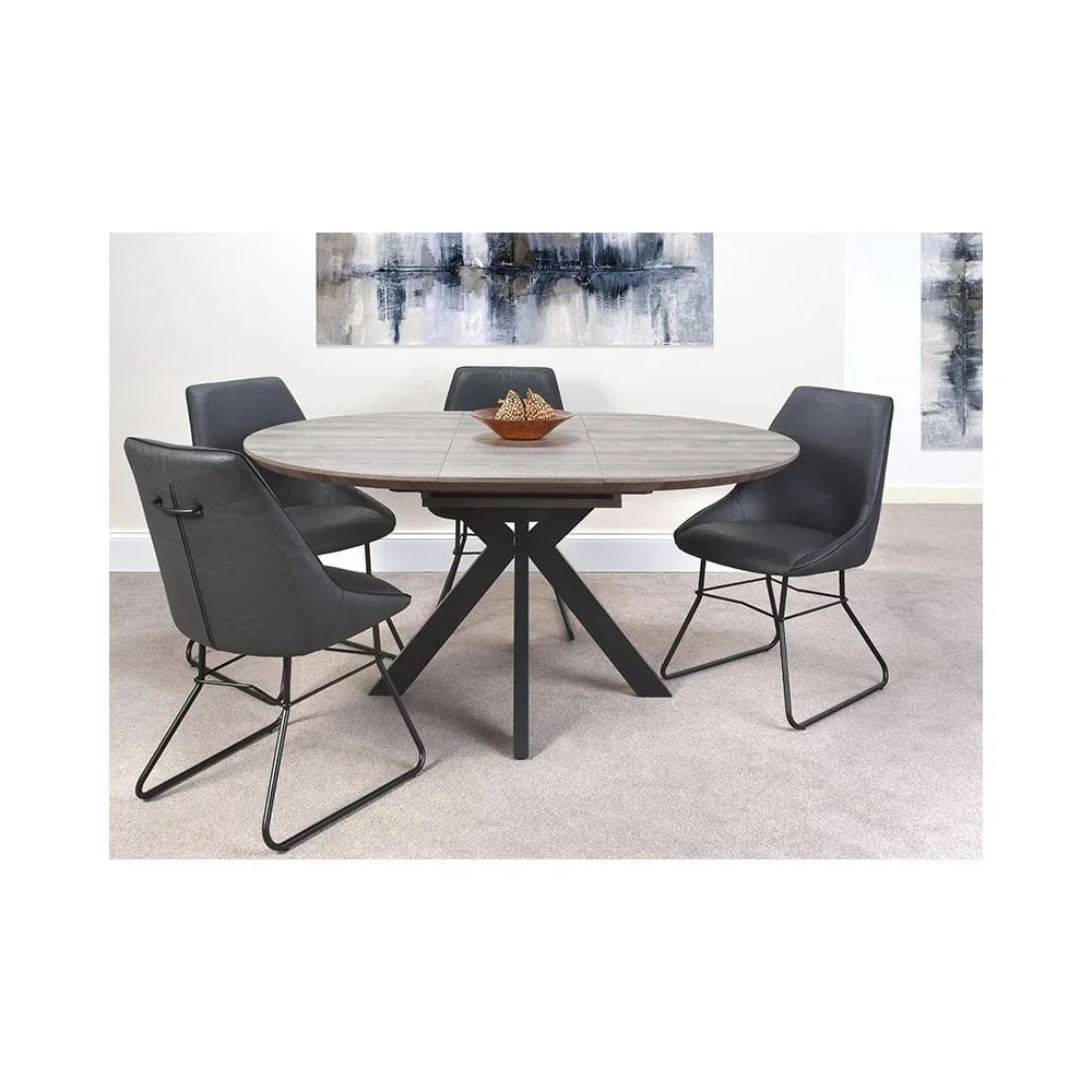 Manhattan Extending Round Table 1200-1600mm Grey