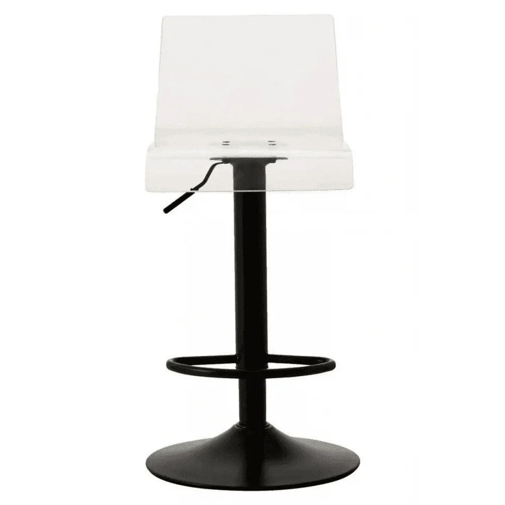 Elara Acrylic and Black Metal Bar Stool