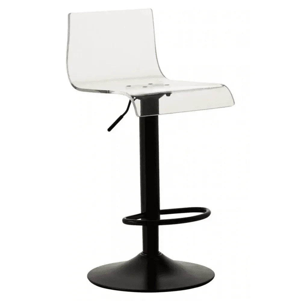 Elara Acrylic and Black Metal Bar Stool