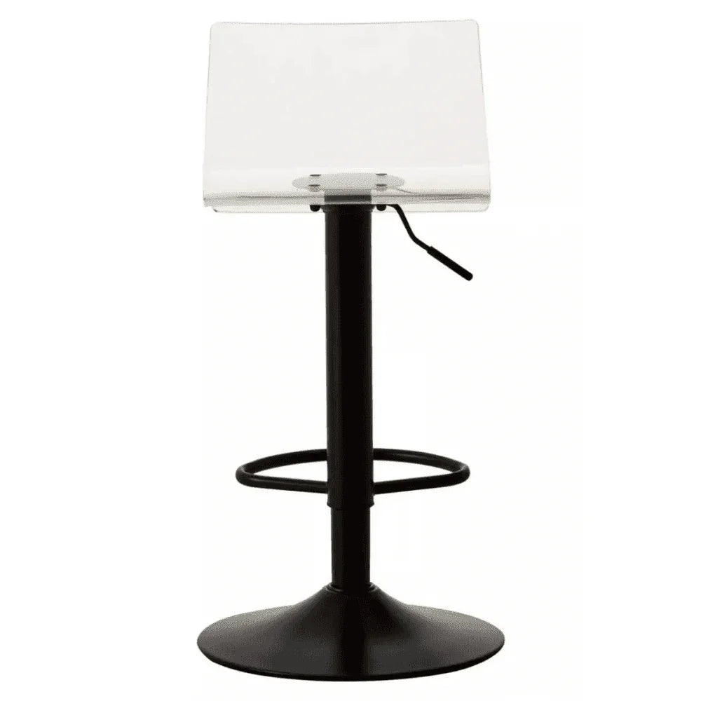 Elara Acrylic and Black Metal Bar Stool