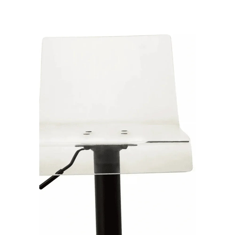 Elara Acrylic and Black Metal Bar Stool