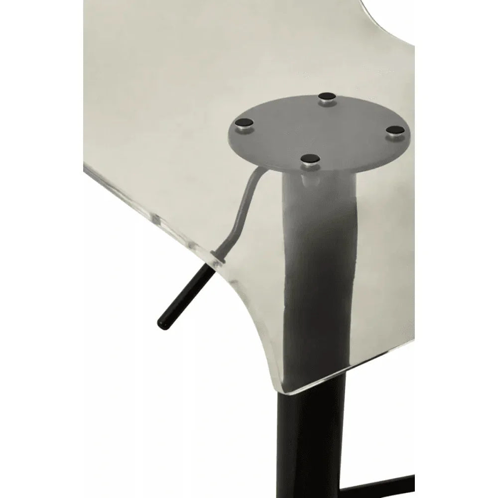 Elara Acrylic and Black Metal Bar Stool