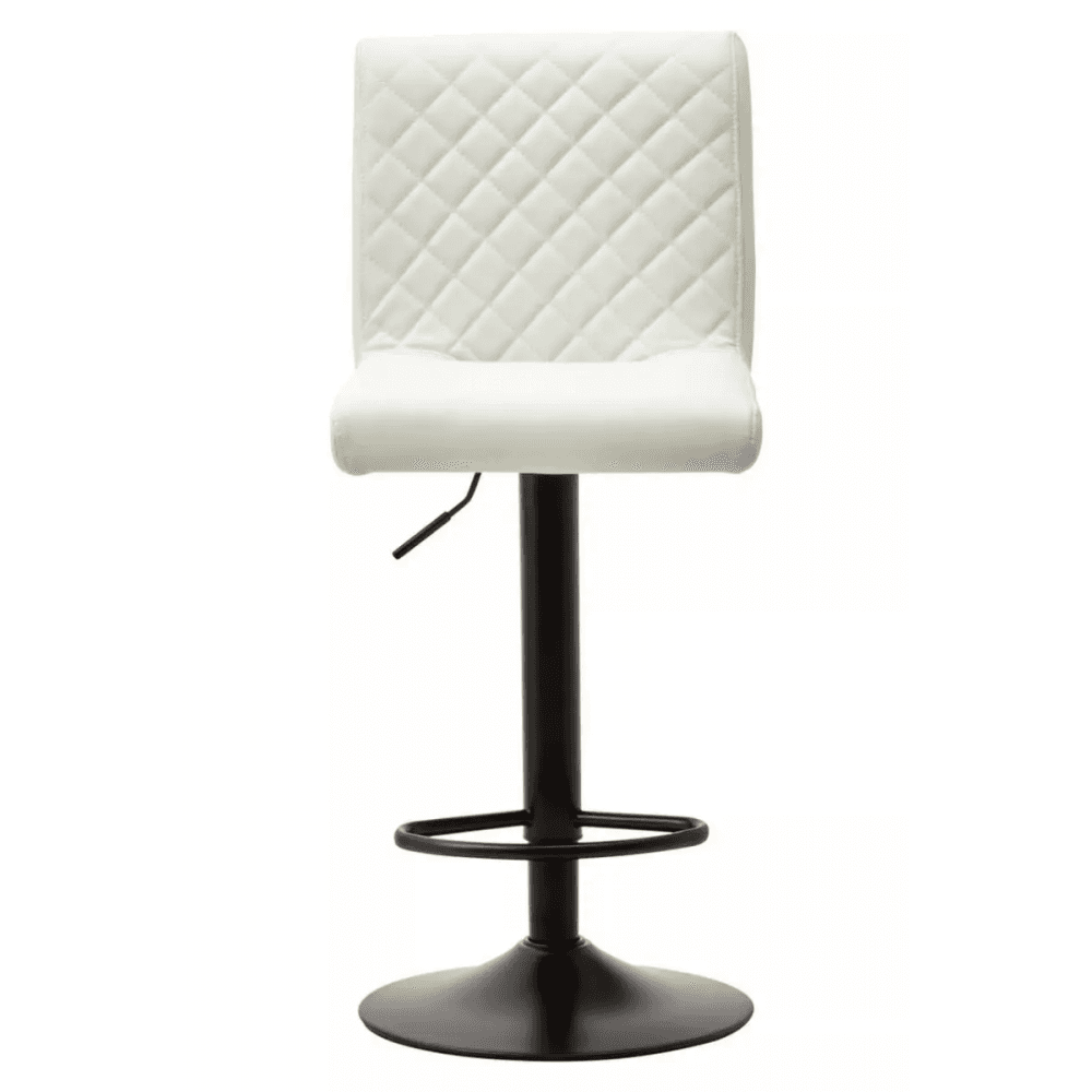 Elara High Back White Leather Effect Bar Chair