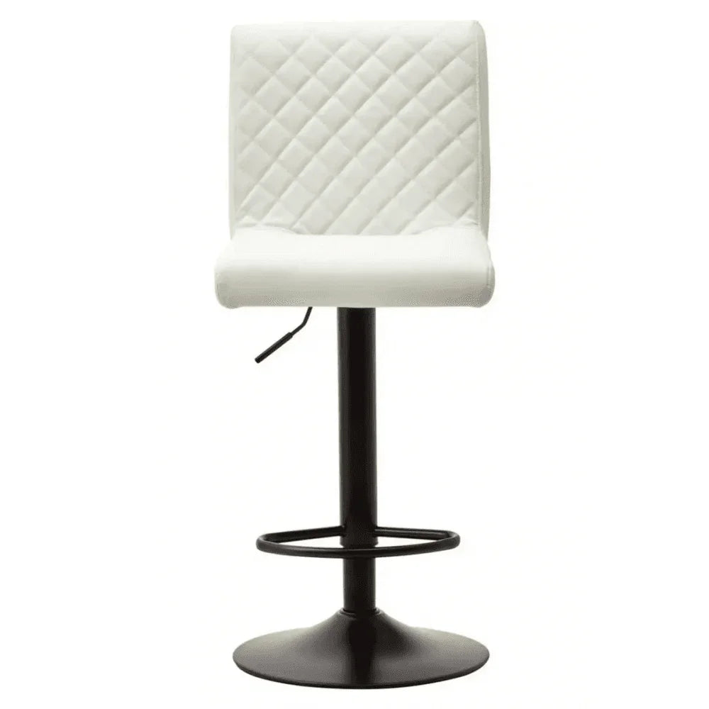 Elara High Back White Leather Effect Bar Chair