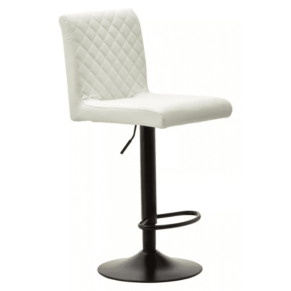 Elara High Back White Leather Effect Bar Chair