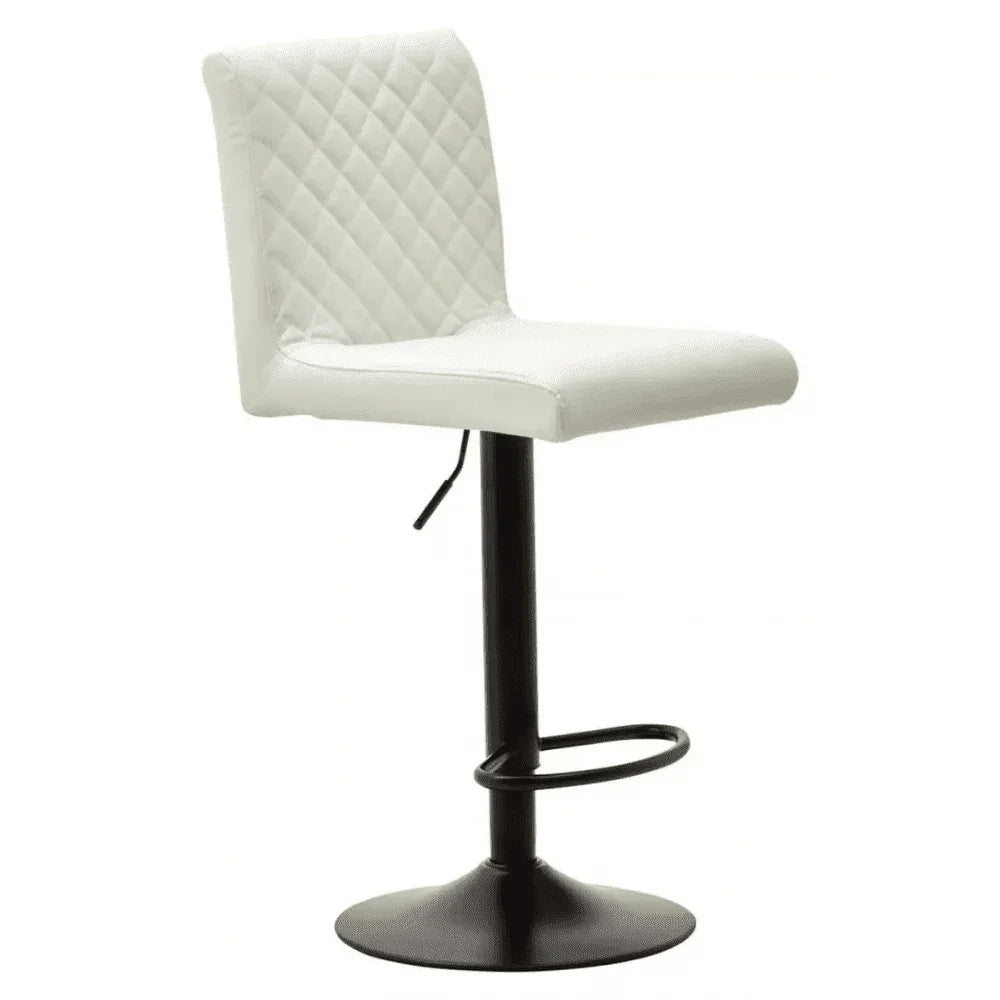 Elara High Back White Leather Effect Bar Chair