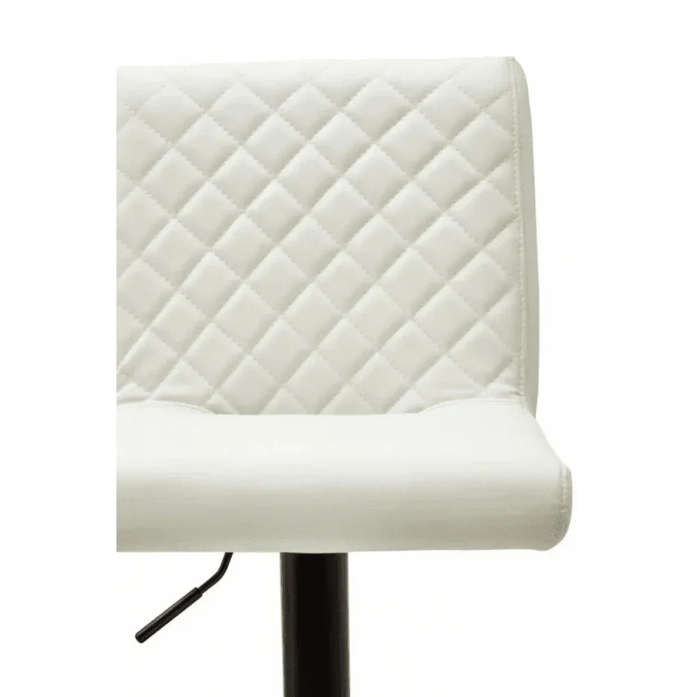 Elara High Back White Leather Effect Bar Chair