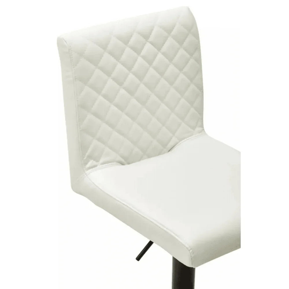 Elara High Back White Leather Effect Bar Chair