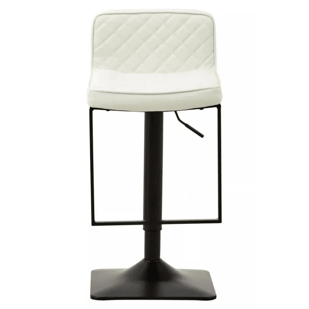 Elara White Leather Effect and Black Base Bar chair