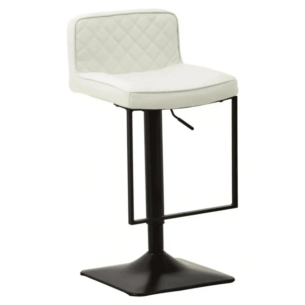Elara White Leather Effect and Black Base Bar chair