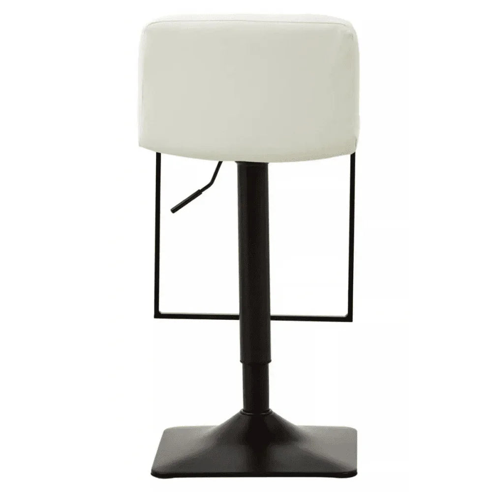 Elara White Leather Effect and Black Base Bar chair