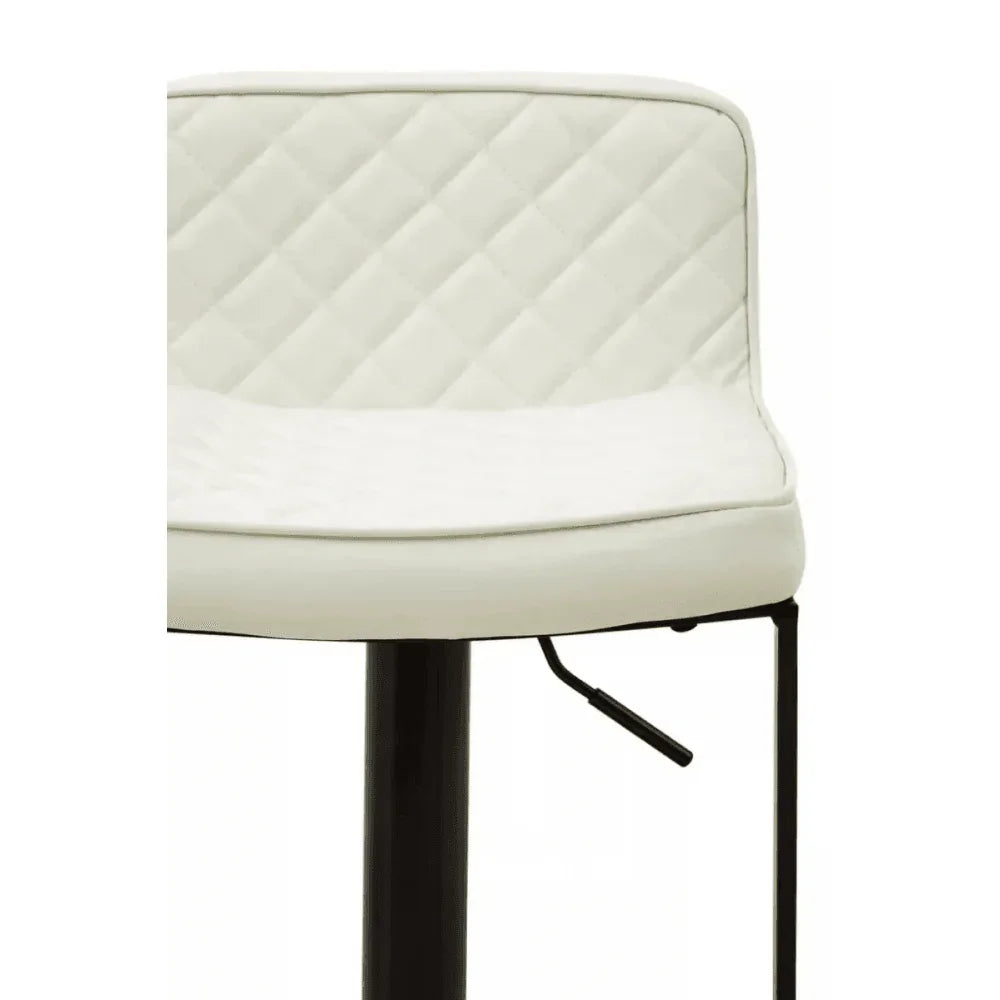 Elara White Leather Effect and Black Base Bar chair