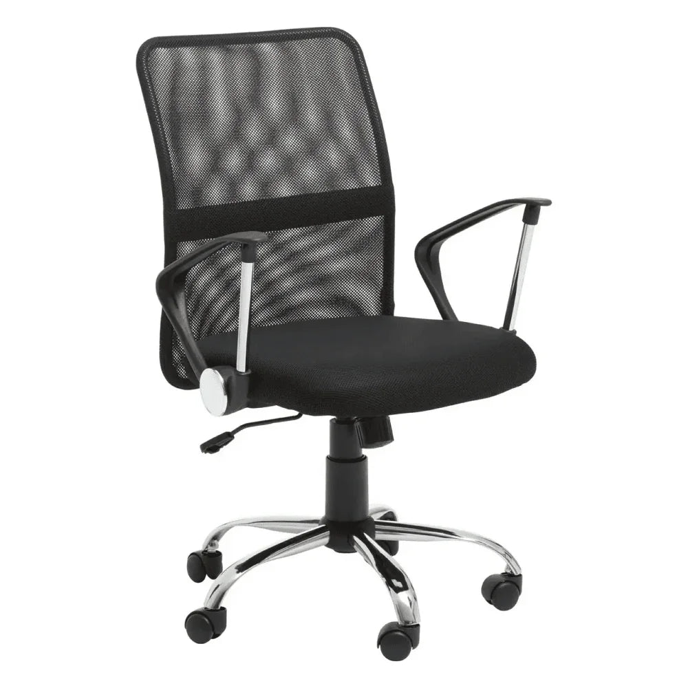 Orion Black Home Office Chair With Chrome Arms