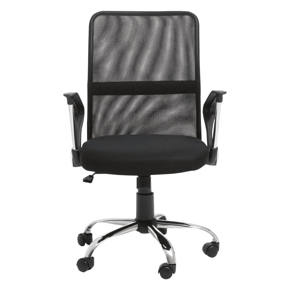 Orion Black Home Office Chair With Chrome Arms