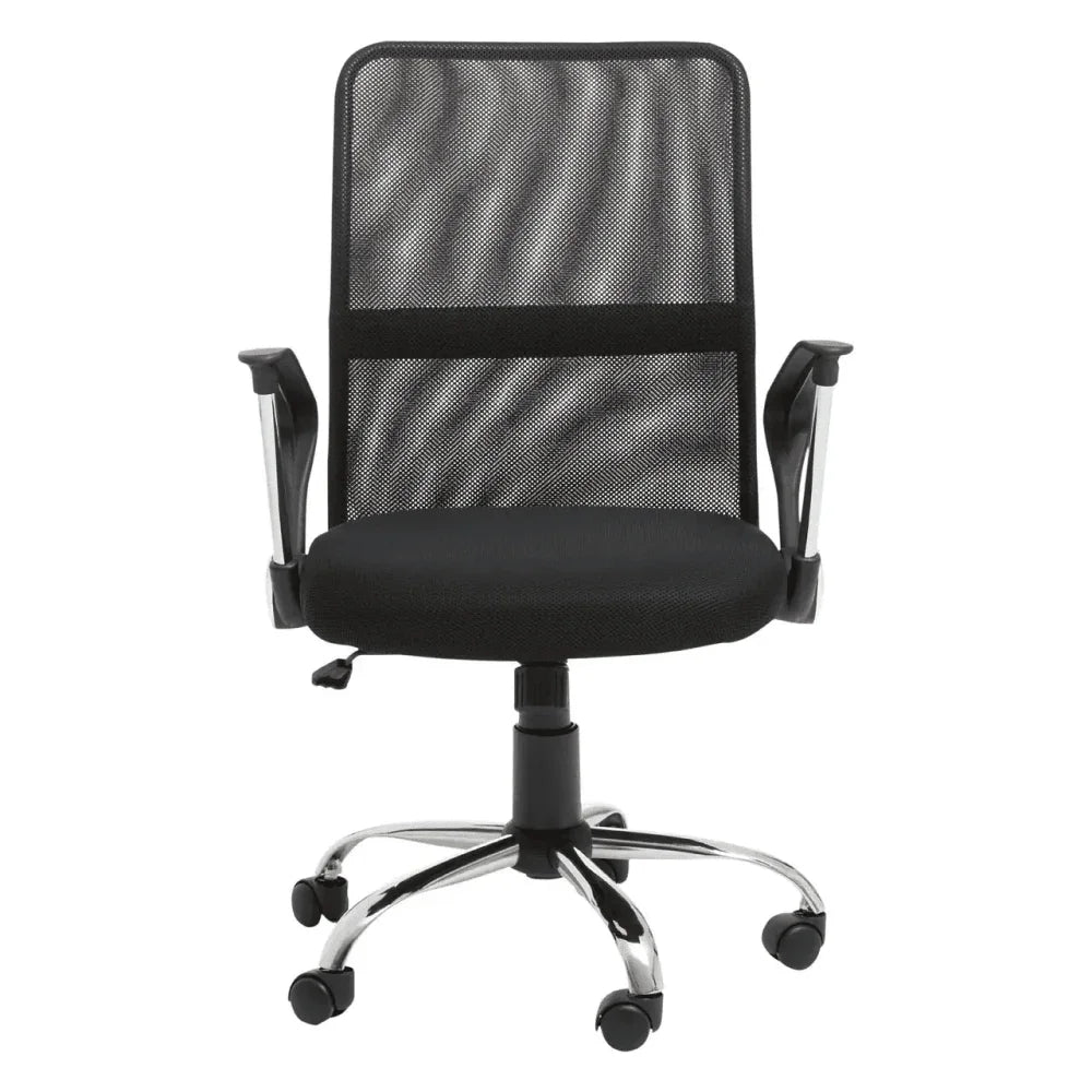 Orion Black Home Office Chair With Chrome Arms