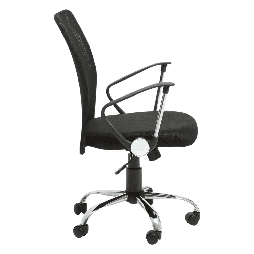 Orion Black Home Office Chair With Chrome Arms