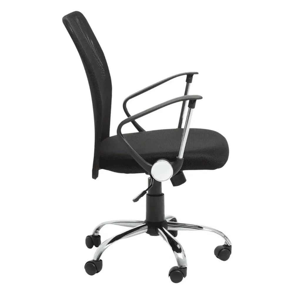 Orion Black Home Office Chair With Chrome Arms