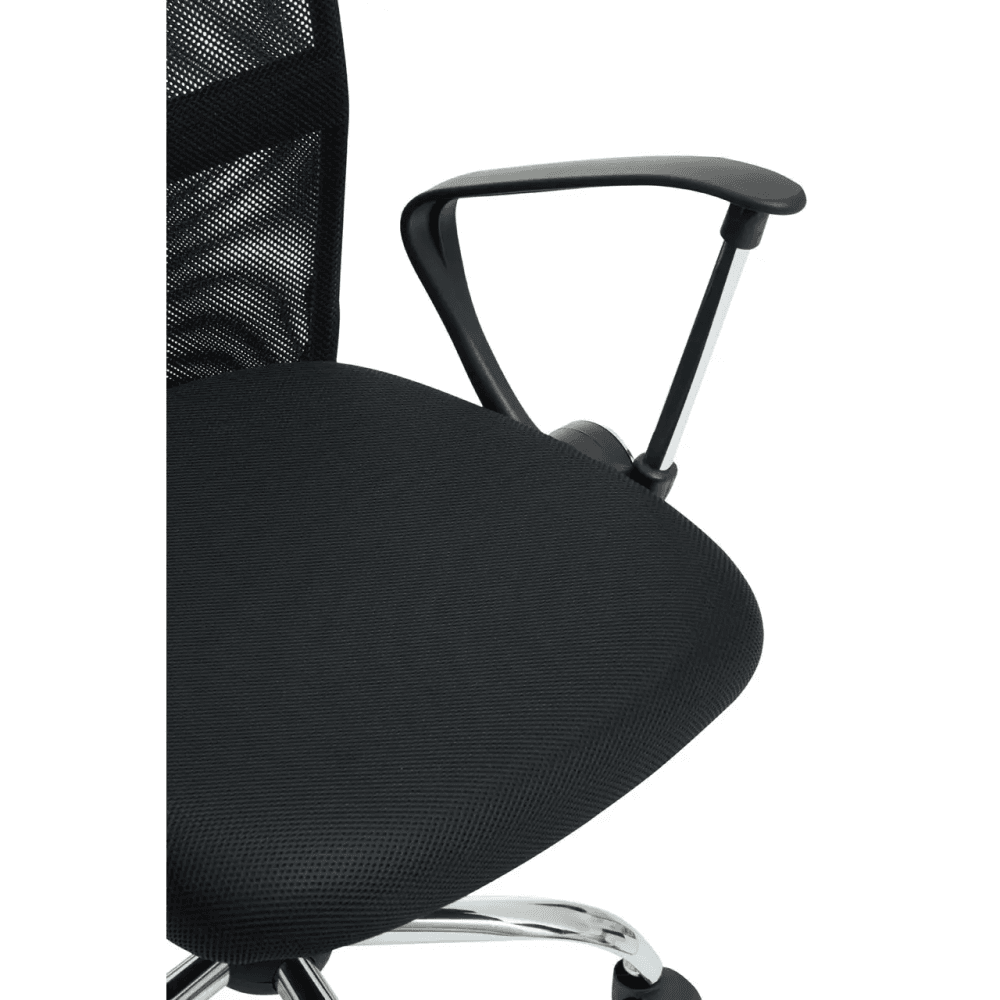 Orion Black Home Office Chair With Chrome Arms