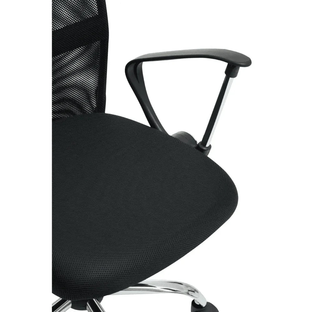 Orion Black Home Office Chair With Chrome Arms