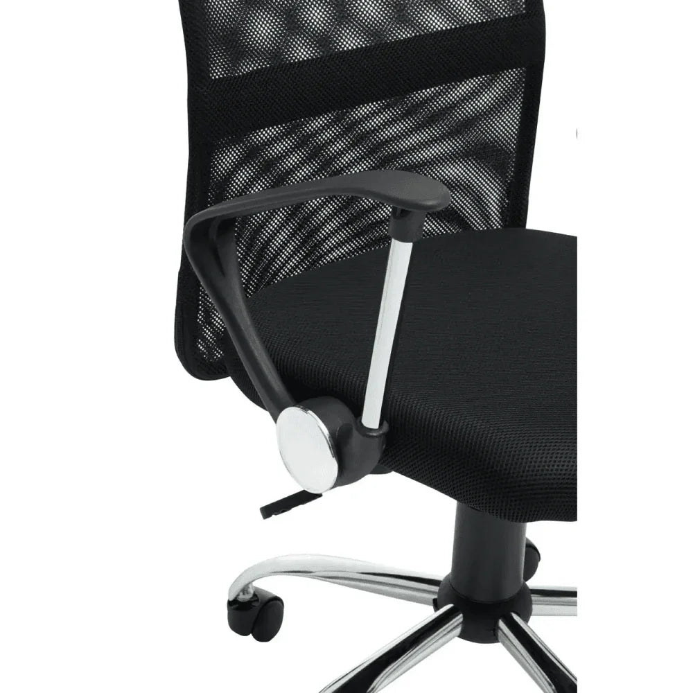 Orion Black Home Office Chair With Chrome Arms