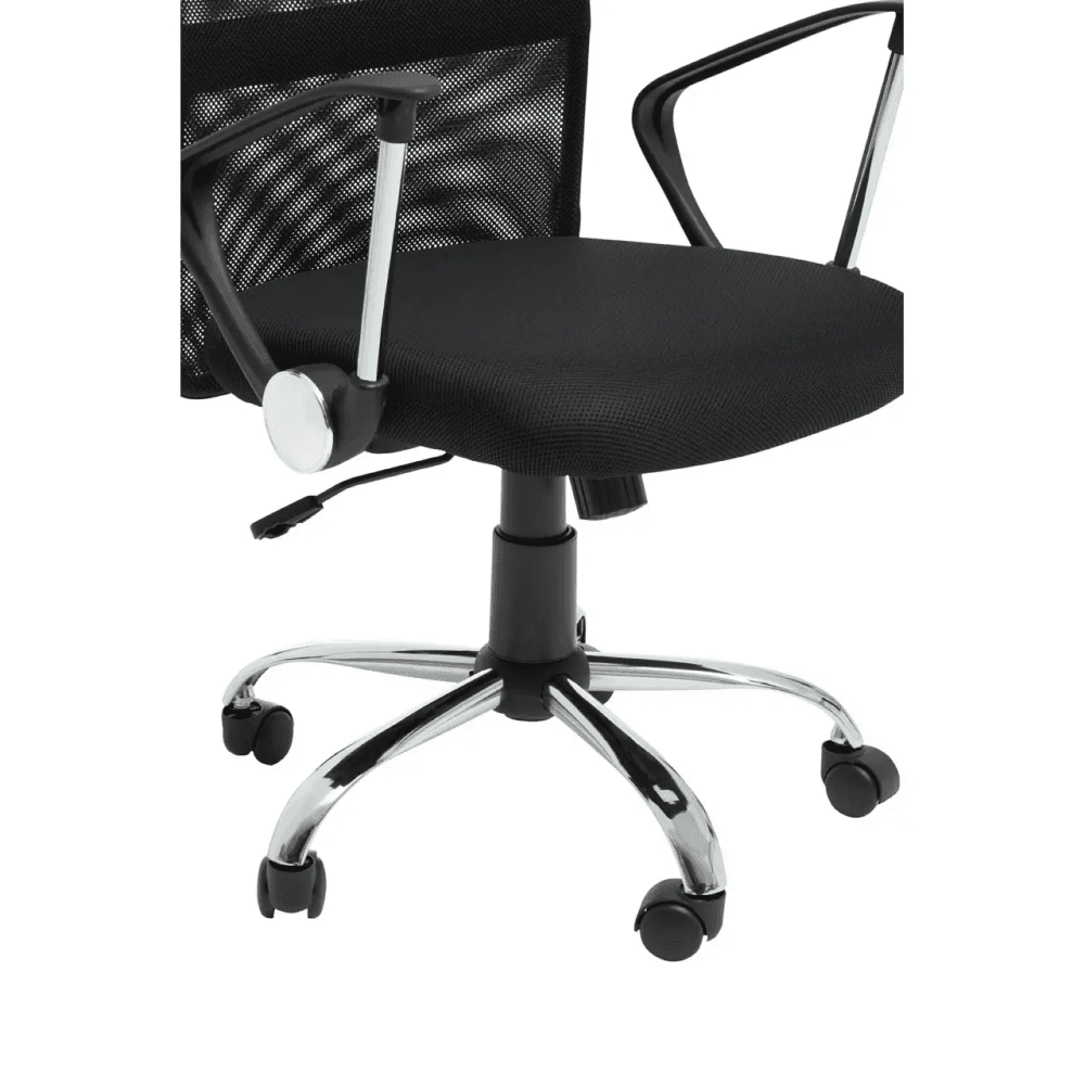 Orion Black Home Office Chair With Chrome Arms
