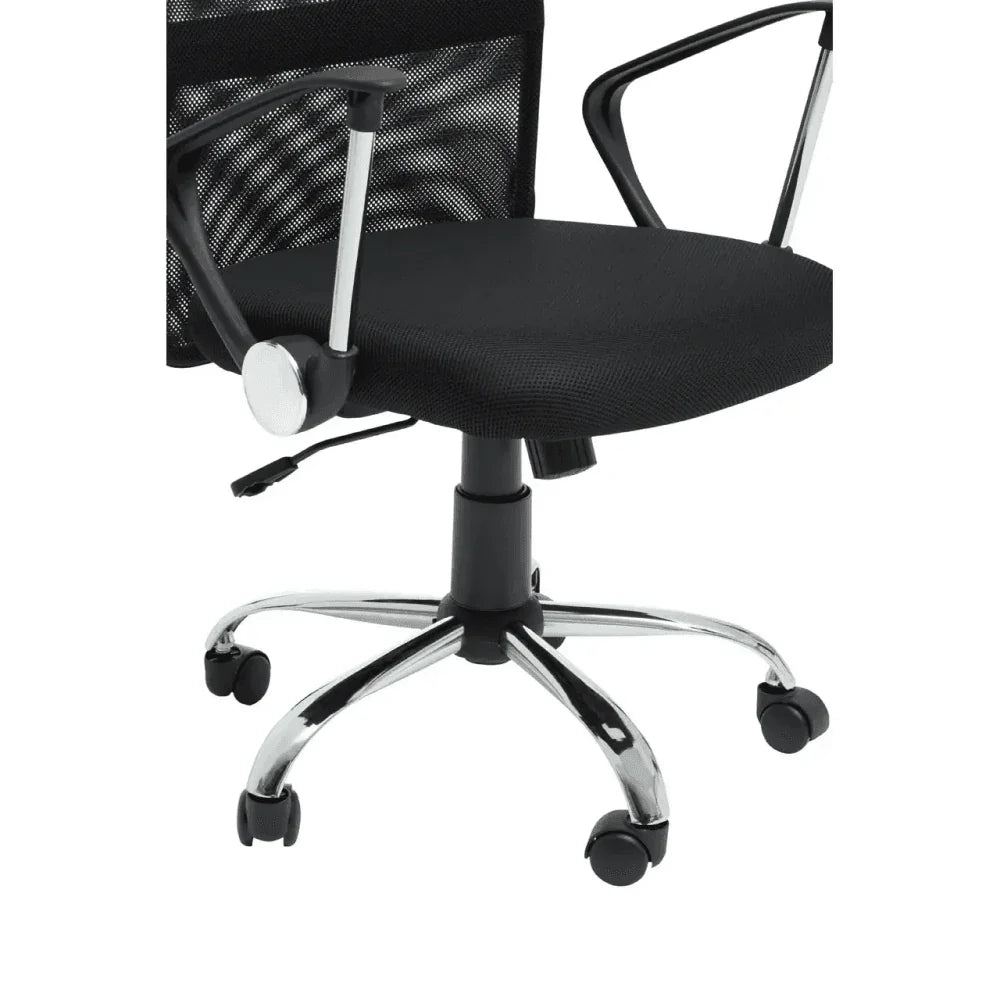 Orion Black Home Office Chair With Chrome Arms