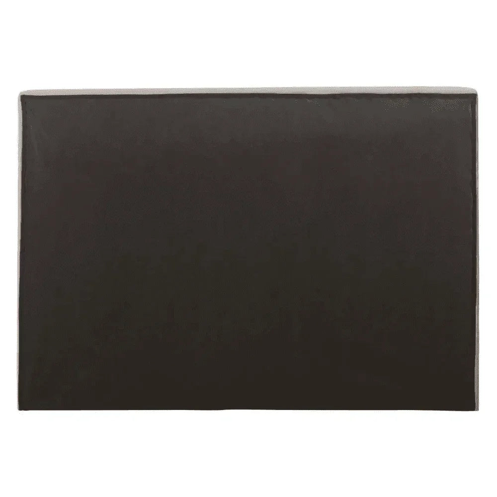 Rectangular black upholstered headboard with smooth finish, front view