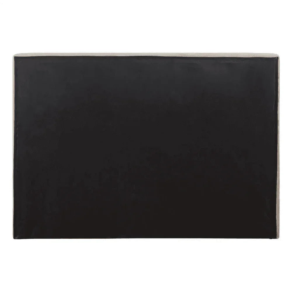 Black faux leather headboard with rectangular shape, front view