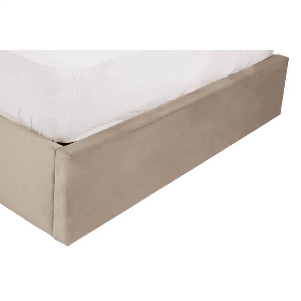 Ava Mink Velvet Double Ottoman Bed