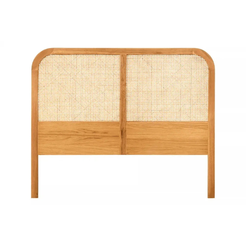 Elmwood Natural Rattan And Oak Headboard