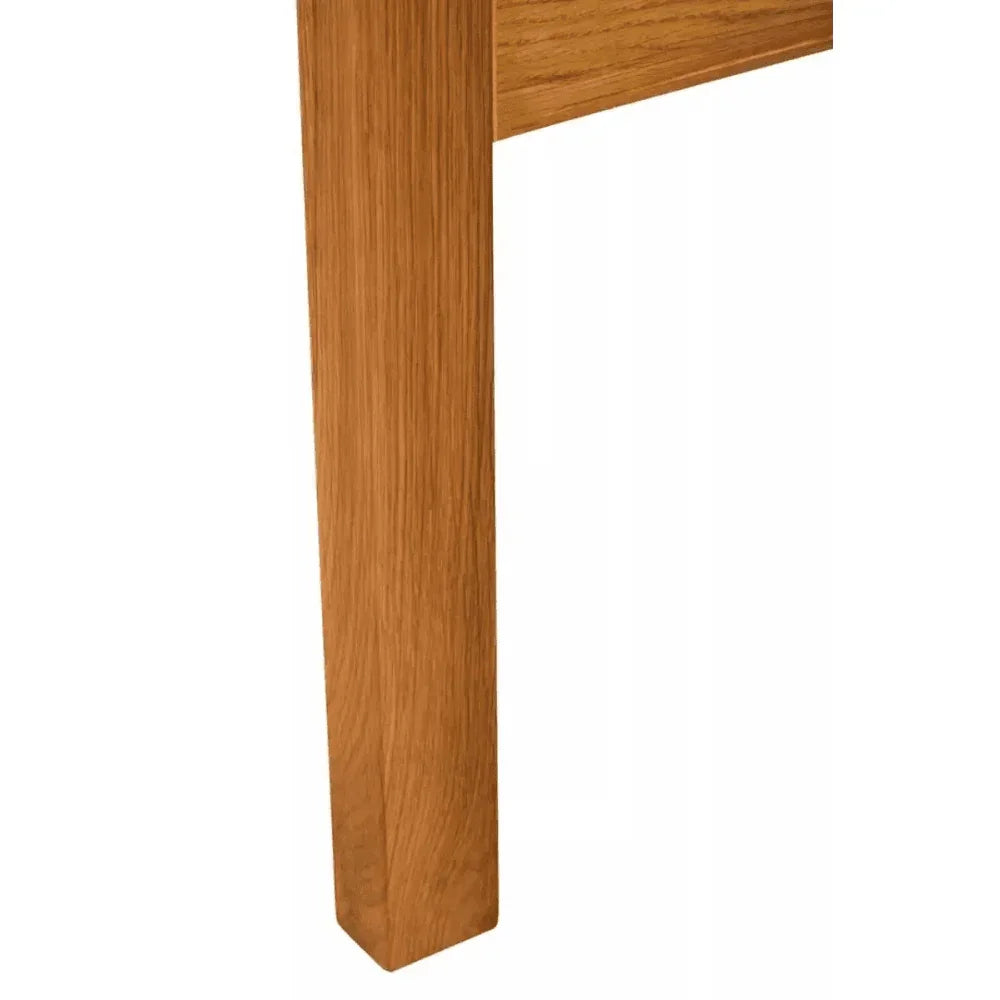 oak dining table leg closeup showing wood grain texture