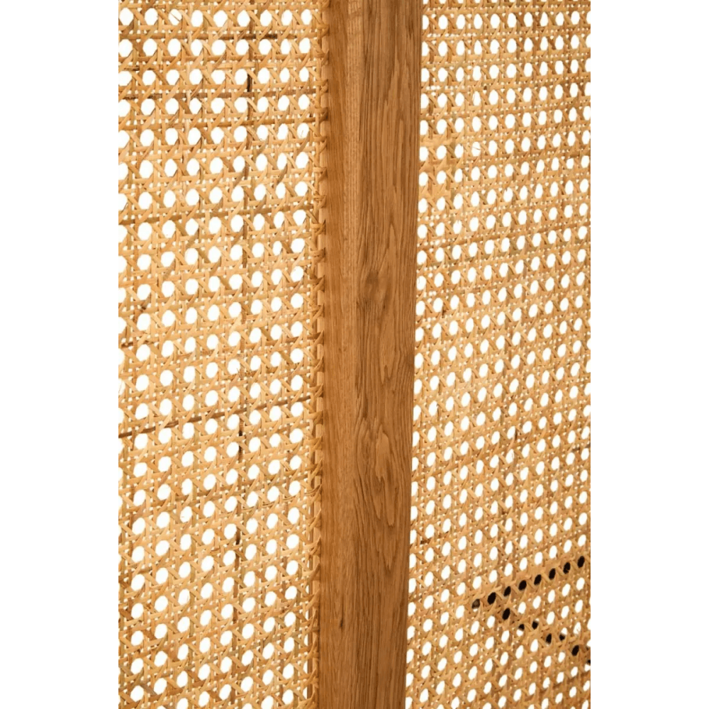 Elmwood Natural Rattan And Oak Headboard