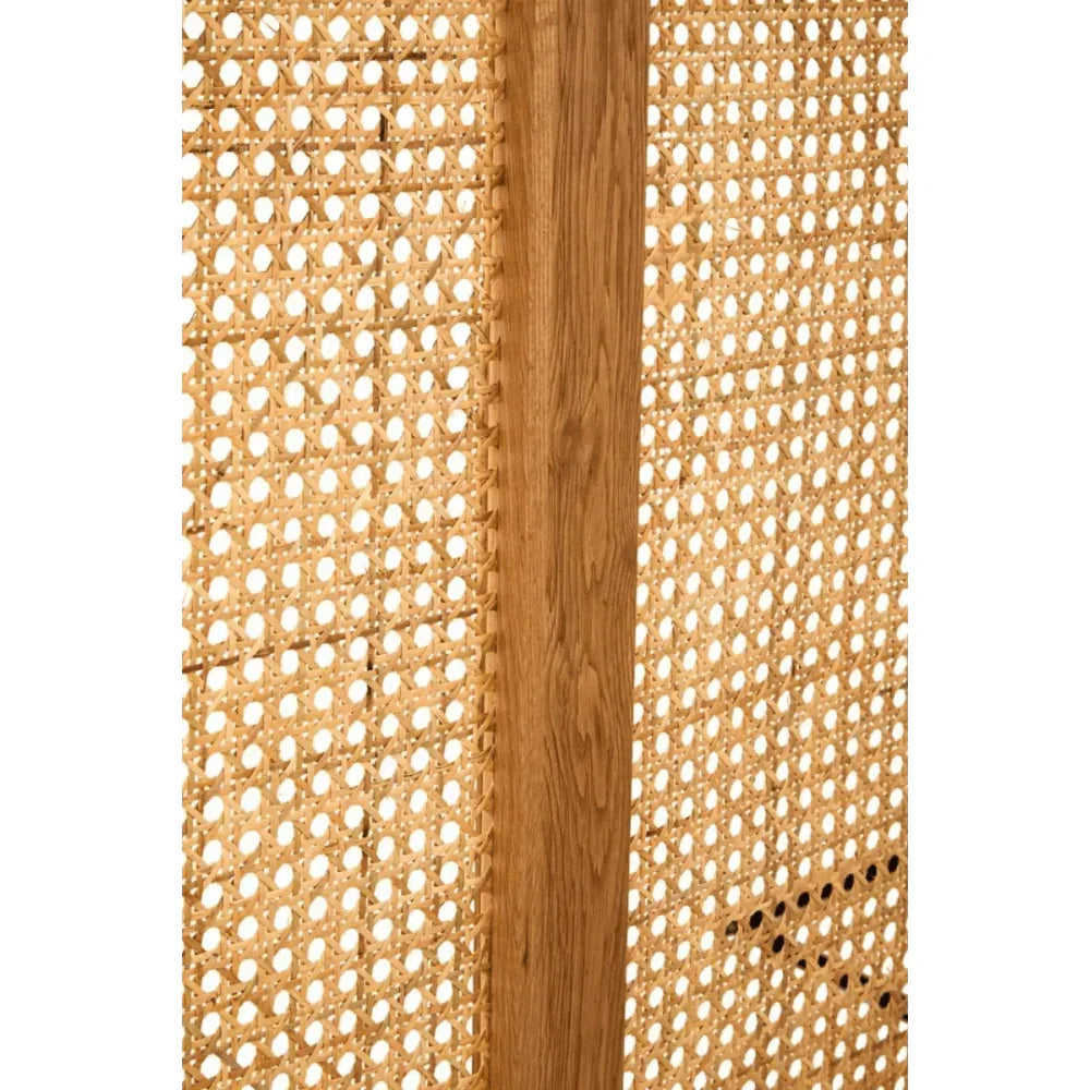 Elmwood Natural Rattan And Oak Headboard