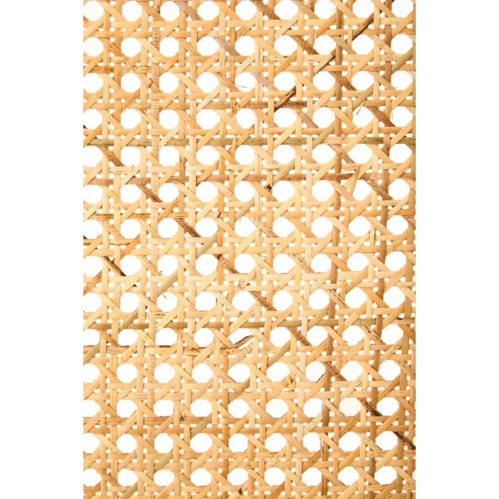 Natural rattan cane webbing pattern for furniture or chair backrest closeup