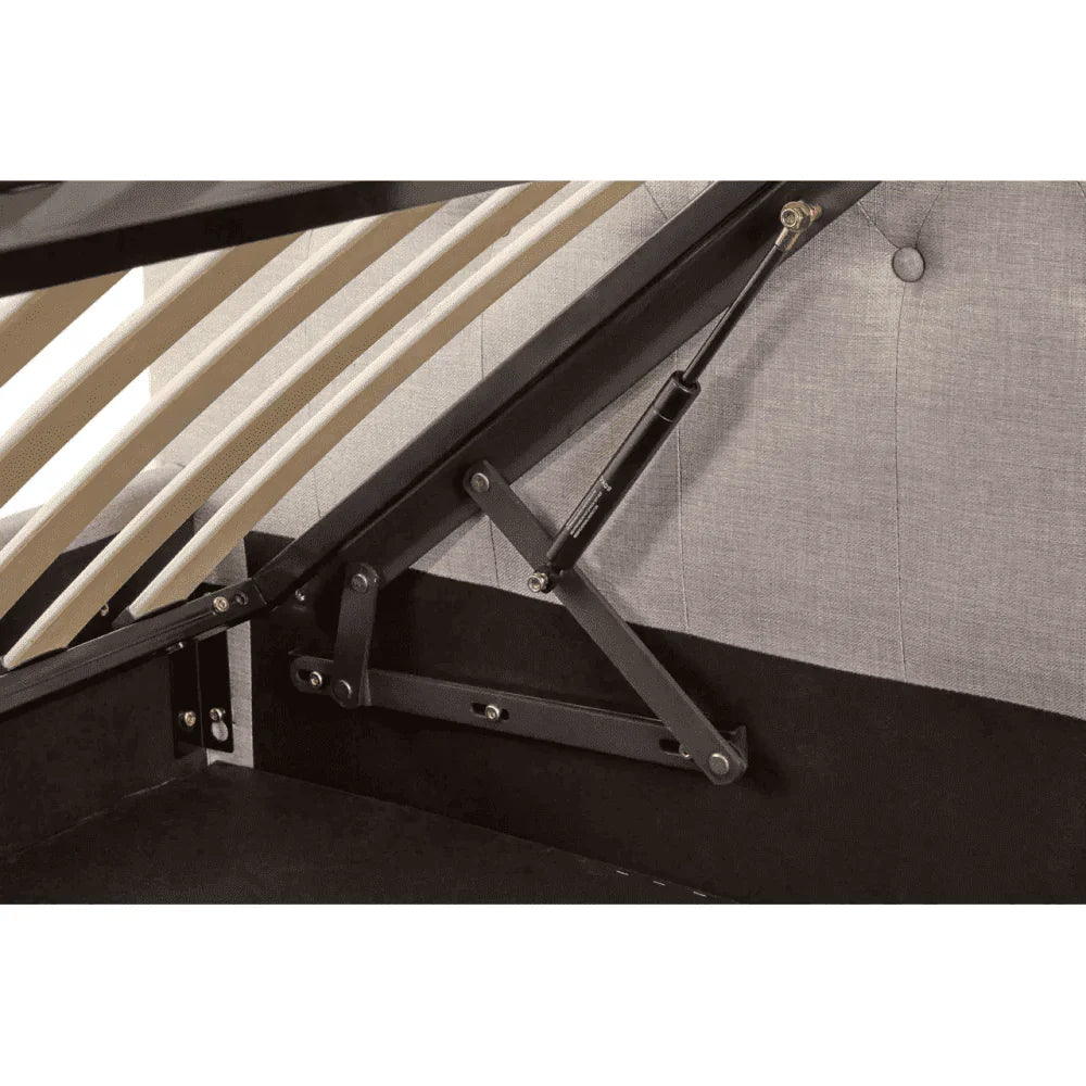 Astoria Light Grey Double Ottoman Bed