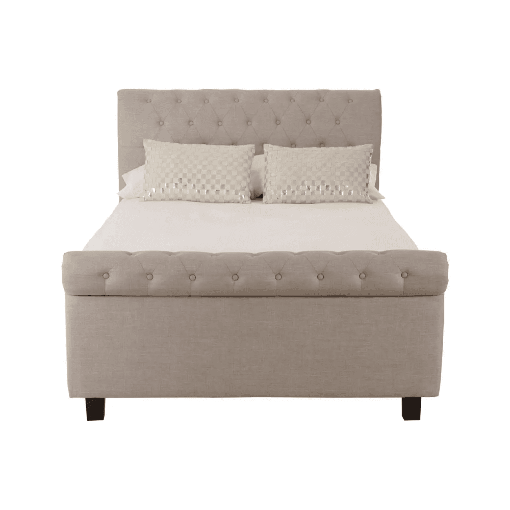 Astoria Light Grey Double Ottoman Bed