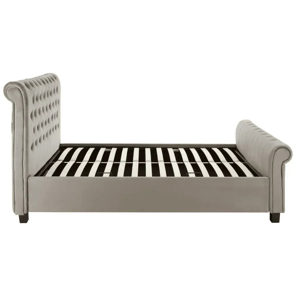 Astoria Steel Shade Kingsize Ottoman Bed