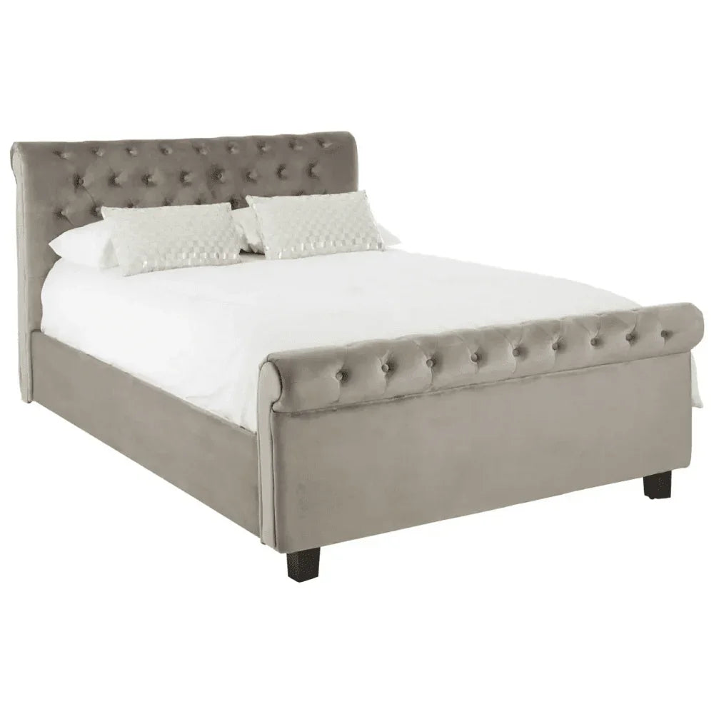 Astoria Steel Shade Kingsize Ottoman Bed
