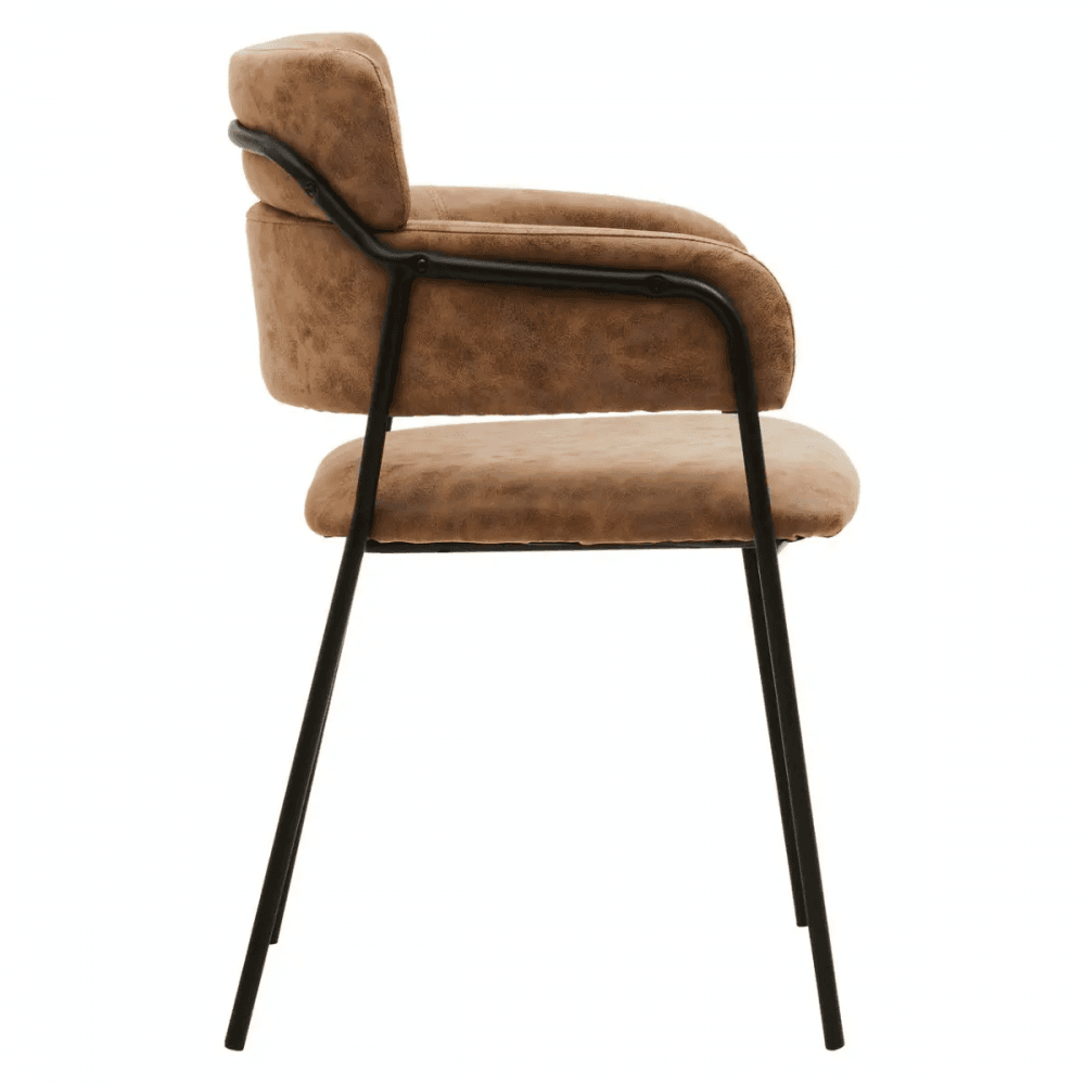 Cocoa Brown Faux Leather Dining Chair