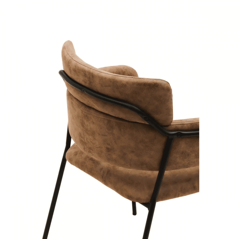 Cocoa Brown Faux Leather Dining Chair