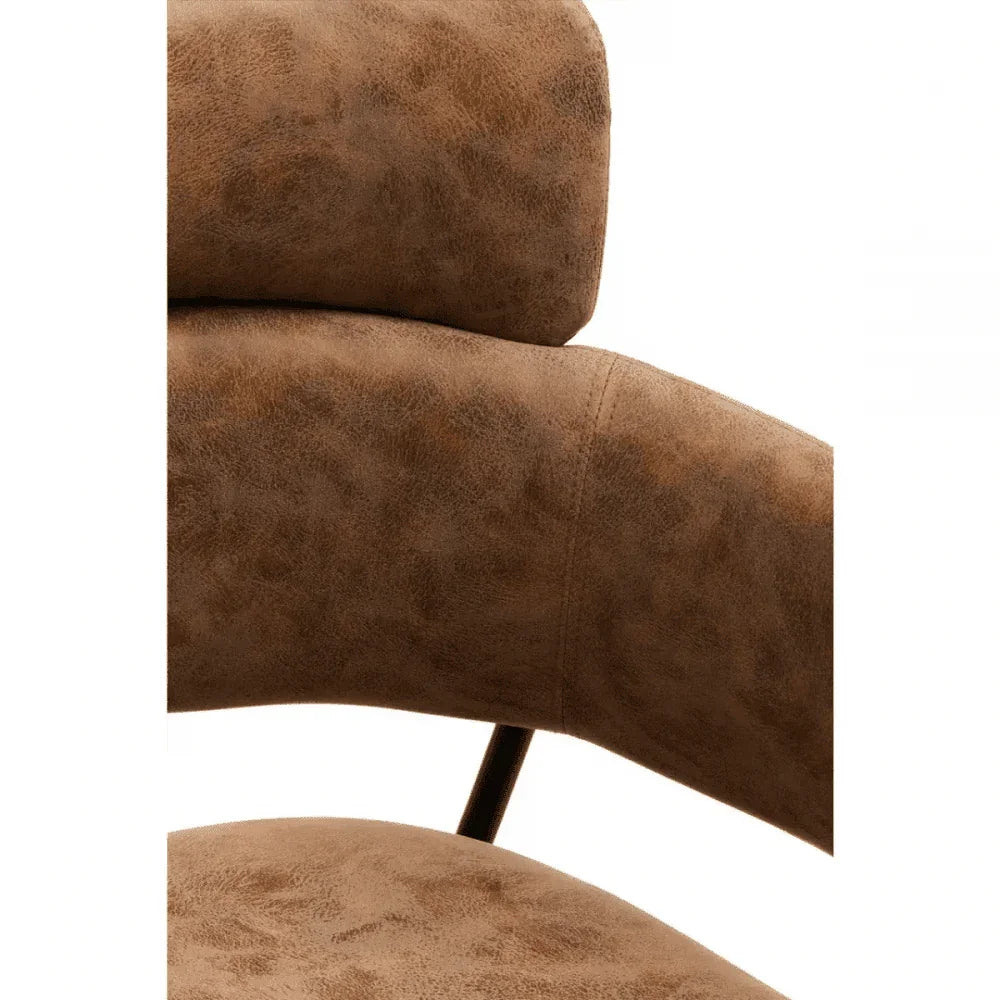 Buy leather accent chair online, modern brown upholstered armchair, vintage seating