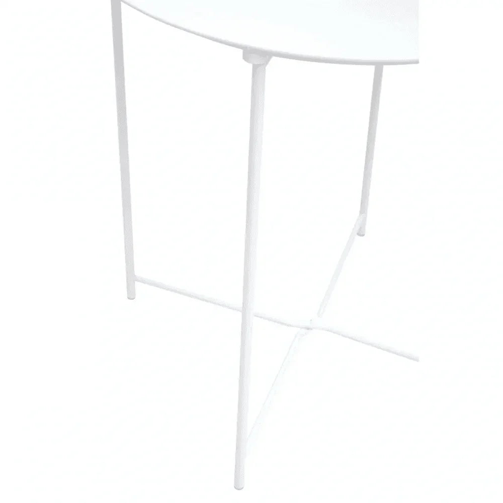 Bronzo Round White Side Table