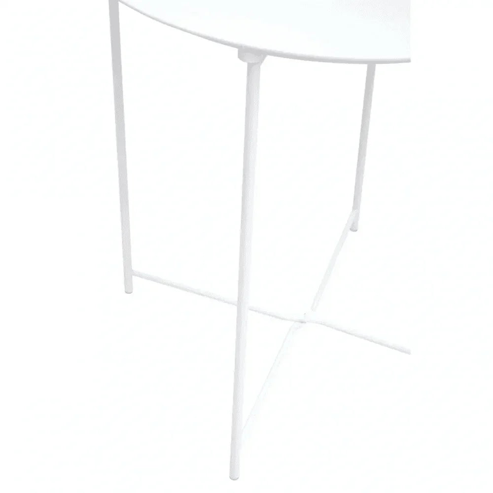 Bronzo Round White Side Table