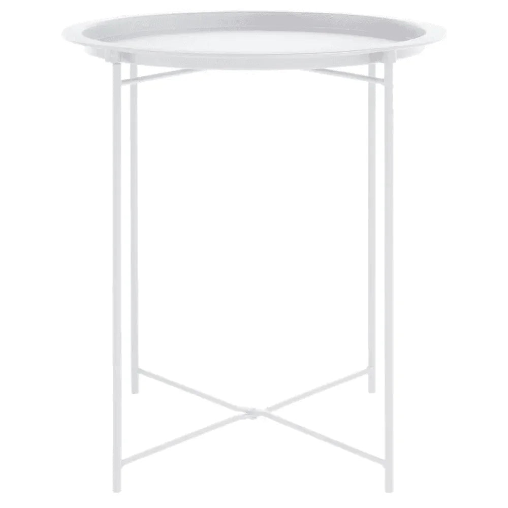 Bronzo Round White Side Table