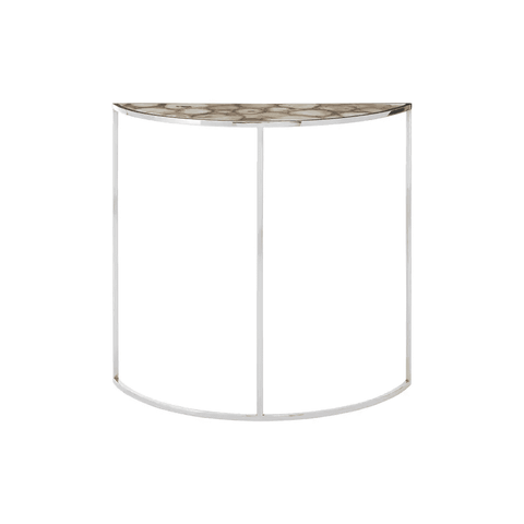 Luna Half Moon White Agate Top Table