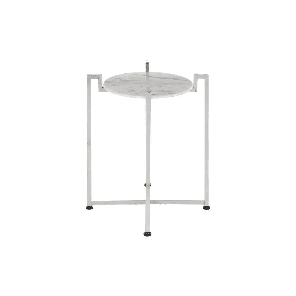Cibelle Chrome Marble Side Table