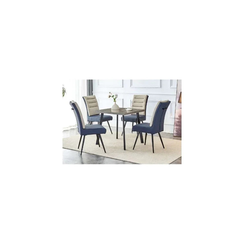 Viv Dining Chair Midnight Blue with Taupe Padding