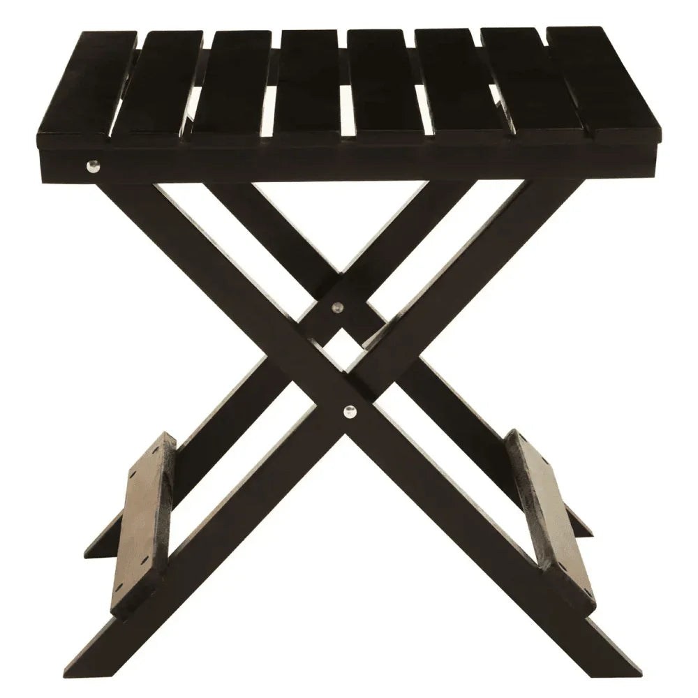Maritime Black Wood Folding Table