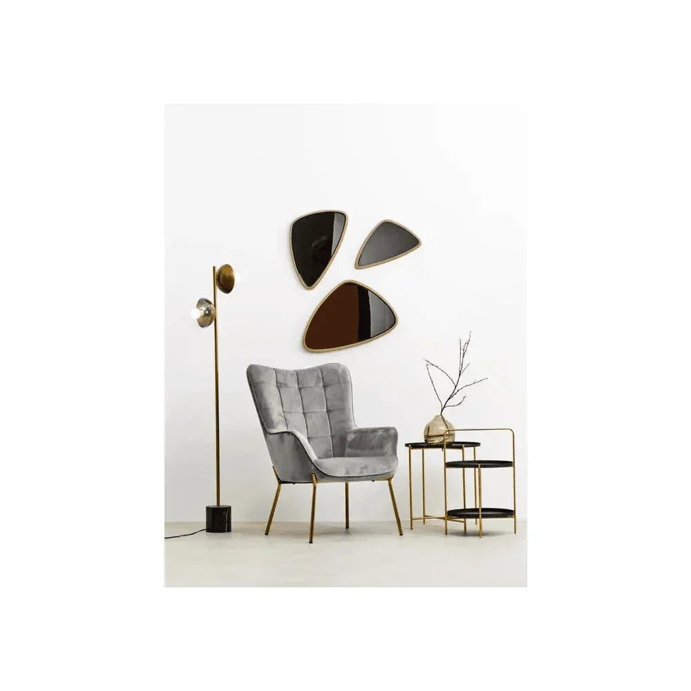 Orion Two Tier Black & Gold Side Table